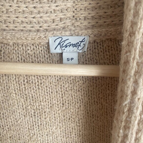 Kismet Open Front Cozy Beige Cardigan Size S - Picture 2 of 6